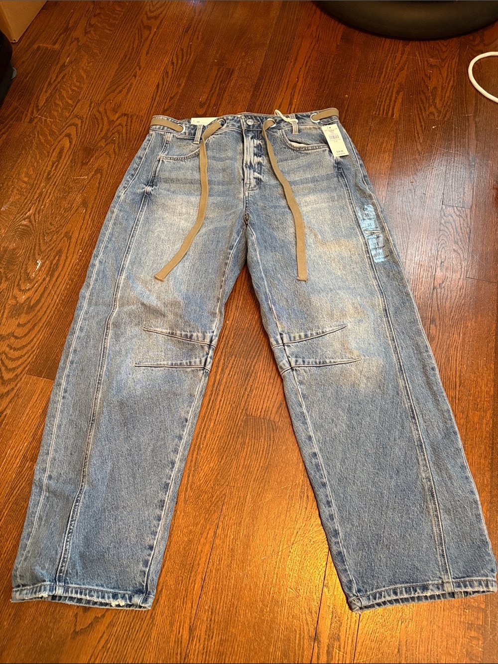 Vervet by Flying Monkey Women’ Light Blue Relaxed Denim Jeans with Olive